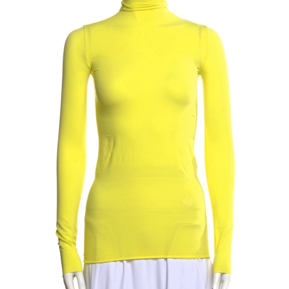 Tory Sport Bright Yellow Long Sleeve Turtleneck Top